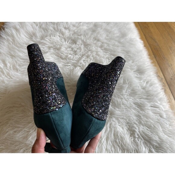 Boutique 9 Women’s Size 10 Sparkle platform Wedge Shoes Peep toe Heels - Picture 6 of 11